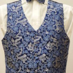 Navy/Silver Dragon Silk Waistcoat