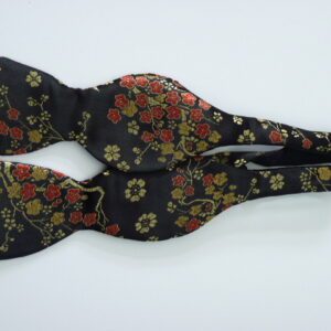 Black/Red/Gold Blossom Self Tie Bow Tie