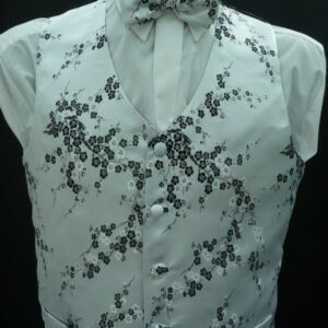 Silver/Black Blossom Waistcoat