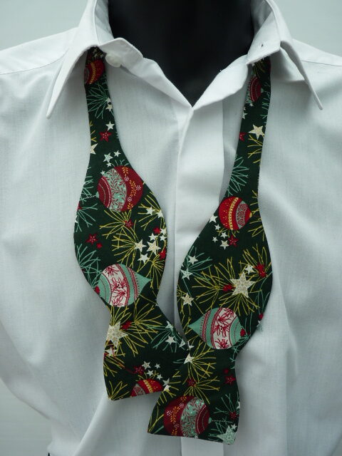 Christmas Baubles and Stars Self Tie Bow Tie
