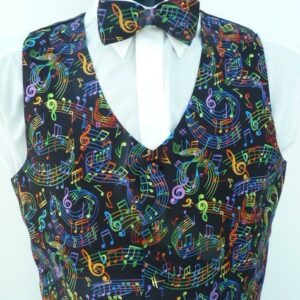 Colourful Musical Swirl Waistcoat
