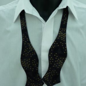 Classic Black/Gold Diamond Tip Self Tie Bow Tie