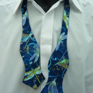 Dragonfly Lagoon Diamond Tip Self Tie Bow Tie