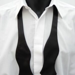 Black Satin Diamond Tip Self Tie Bow Tie