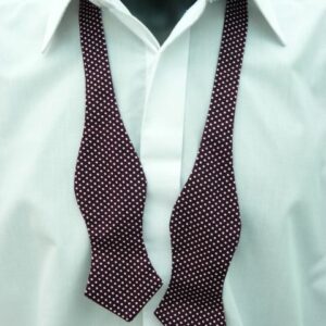 Burgundy Pin Spot Diamond Tip Self Tie Bow Tie