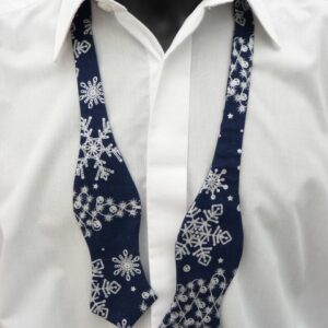 Christmas Trees & Snowflakes Diamond Tip Self Tie Bow Tie