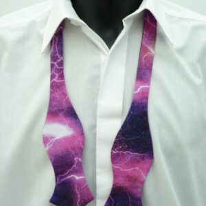 Lightning Strikes Diamond Tip Self Tie Bow Tie